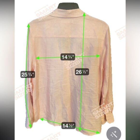 Tommy Bahama Sz L Classic Pink Linen Long Sleeve Collar Button Down Shirt - Picture 5 of 8